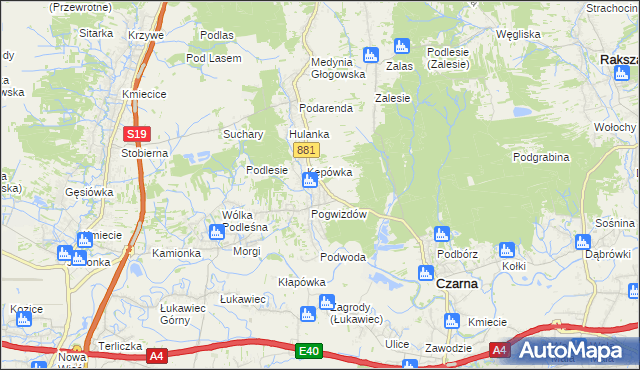 mapa Medynia Łańcucka, Medynia Łańcucka na mapie Targeo
