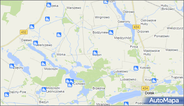 mapa Mełpin, Mełpin na mapie Targeo
