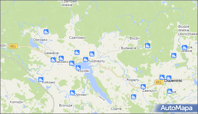 mapa Meszno gmina Dubeninki, Meszno gmina Dubeninki na mapie Targeo