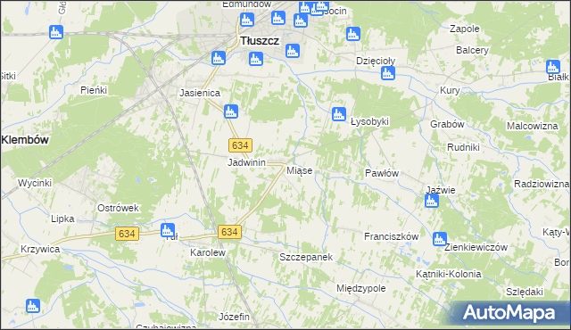 mapa Miąse, Miąse na mapie Targeo