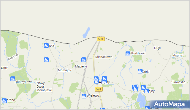 mapa Michałkowo gmina Barciany, Michałkowo gmina Barciany na mapie Targeo
