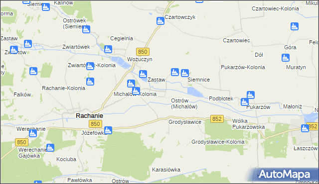 mapa Michalów gmina Rachanie, Michalów gmina Rachanie na mapie Targeo