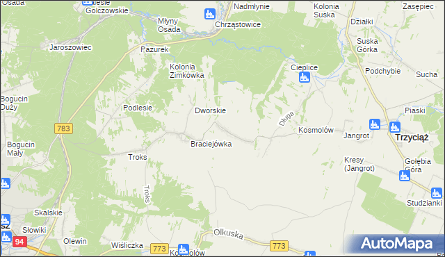 mapa Michałówka gmina Trzyciąż, Michałówka gmina Trzyciąż na mapie Targeo