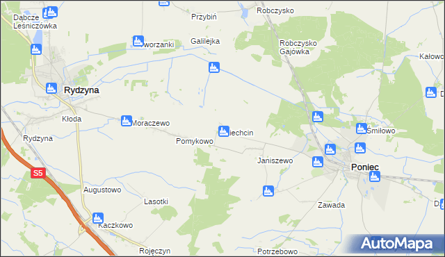 mapa Miechcin, Miechcin na mapie Targeo