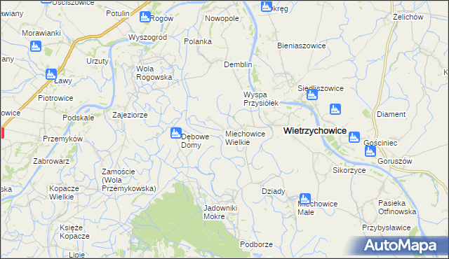 mapa Miechowice Wielkie, Miechowice Wielkie na mapie Targeo