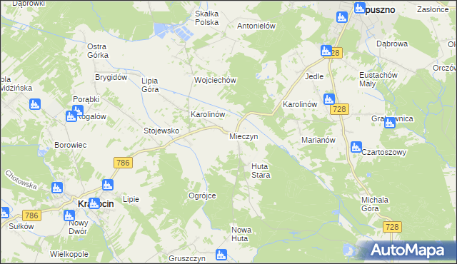 mapa Mieczyn, Mieczyn na mapie Targeo