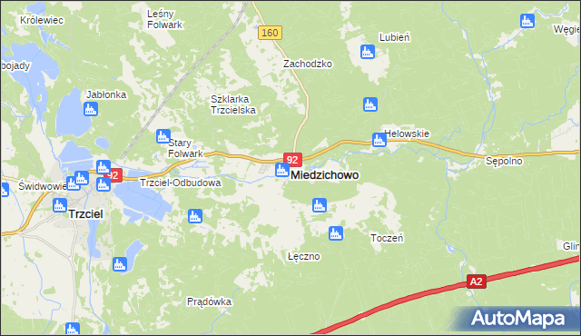 mapa Miedzichowo, Miedzichowo na mapie Targeo