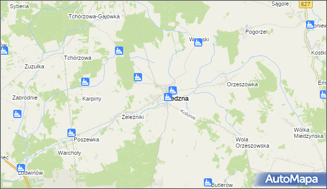 mapa Miedzna, Miedzna na mapie Targeo