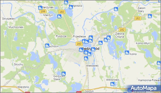 mapa Międzychód, Międzychód na mapie Targeo