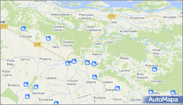 mapa Miękiny, Miękiny na mapie Targeo