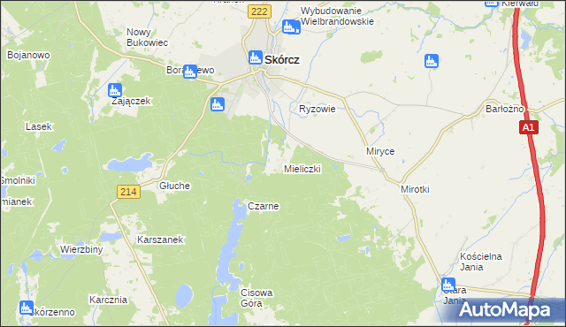 mapa Mieliczki, Mieliczki na mapie Targeo