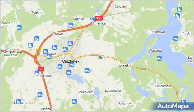 mapa Mierki, Mierki na mapie Targeo