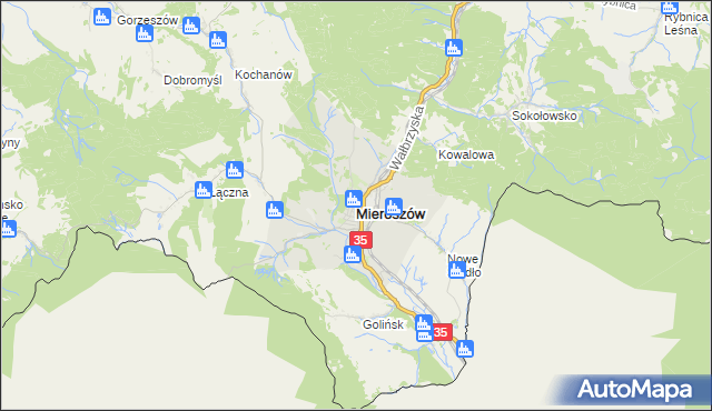 mapa Mieroszów, Mieroszów na mapie Targeo
