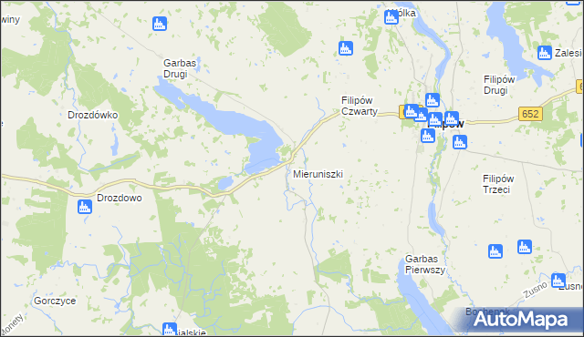 mapa Mieruniszki, Mieruniszki na mapie Targeo