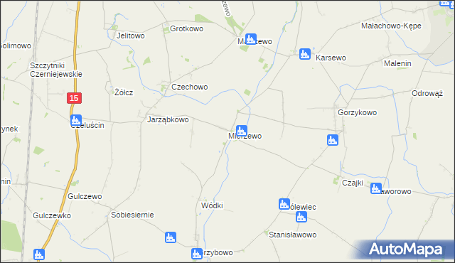 mapa Mierzewo, Mierzewo na mapie Targeo