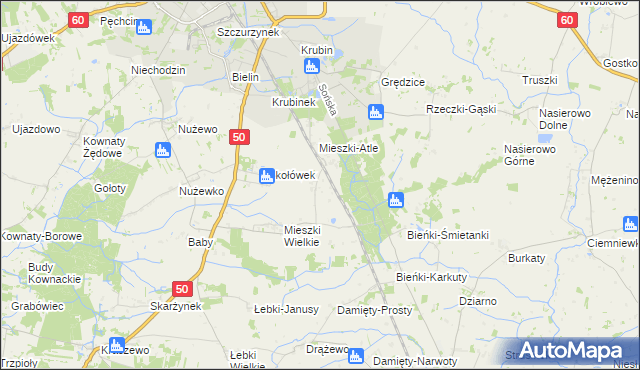 mapa Mieszki-Różki, Mieszki-Różki na mapie Targeo
