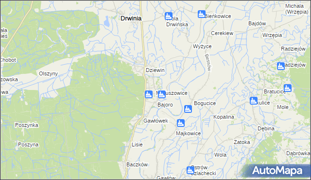 mapa Mikluszowice, Mikluszowice na mapie Targeo