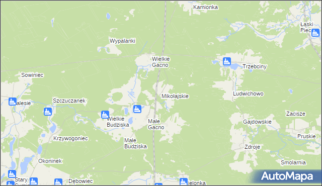 mapa Mikołajskie, Mikołajskie na mapie Targeo