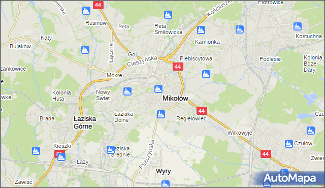 mapa Mikołów, Mikołów na mapie Targeo
