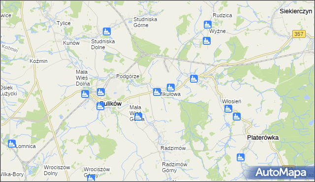 mapa Mikułowa, Mikułowa na mapie Targeo