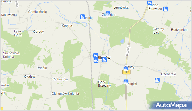 mapa Milanów powiat parczewski, Milanów powiat parczewski na mapie Targeo