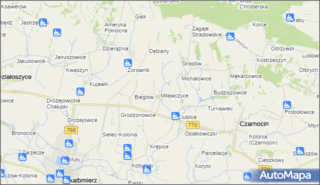 mapa Miławczyce, Miławczyce na mapie Targeo