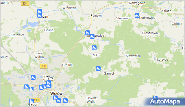 mapa Miłcz, Miłcz na mapie Targeo