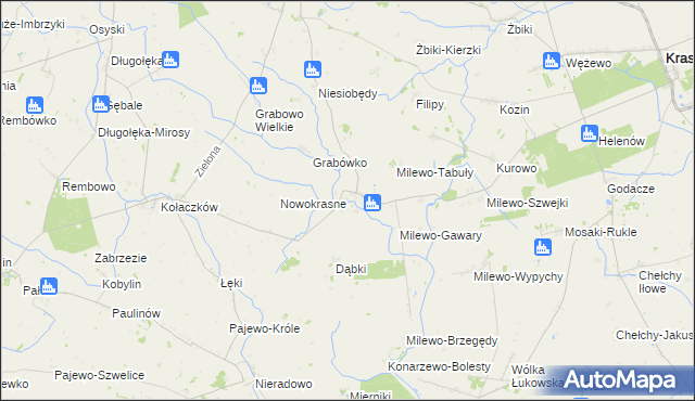 mapa Milewo-Rączki, Milewo-Rączki na mapie Targeo