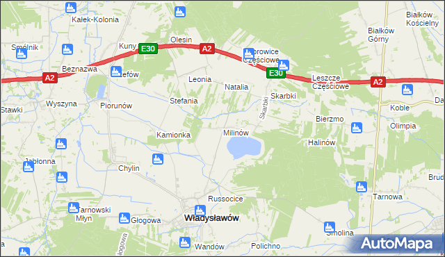 mapa Milinów, Milinów na mapie Targeo