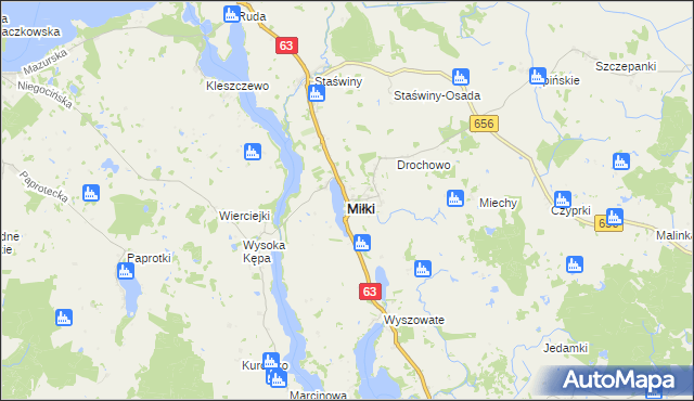 mapa Miłki, Miłki na mapie Targeo