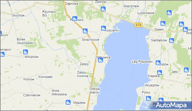 mapa Miłkowice gmina Dobra, Miłkowice gmina Dobra na mapie Targeo