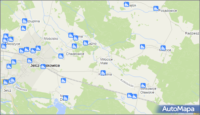 mapa Miłocice Małe, Miłocice Małe na mapie Targeo