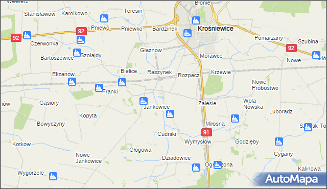 mapa Miłonice, Miłonice na mapie Targeo