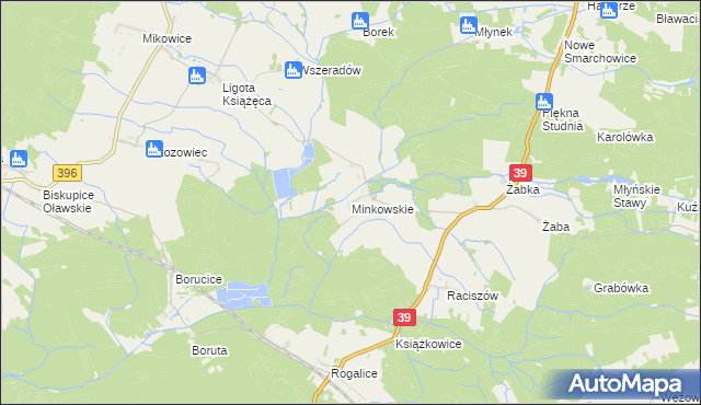 mapa Minkowskie, Minkowskie na mapie Targeo