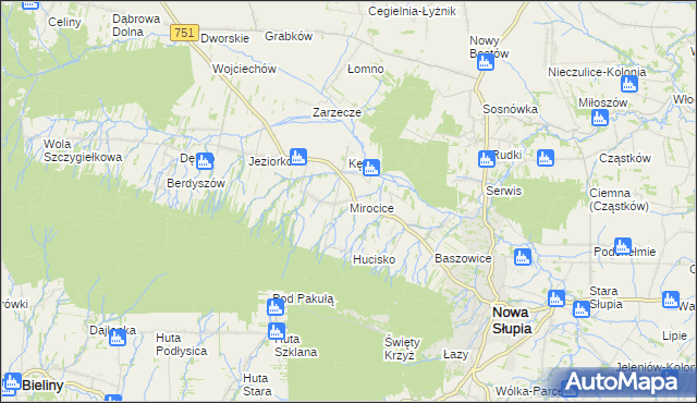 mapa Mirocice, Mirocice na mapie Targeo