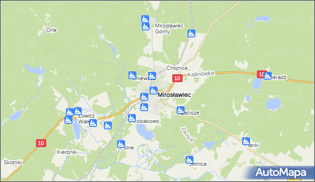 mapa Mirosławiec, Mirosławiec na mapie Targeo