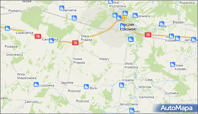 mapa Mizary, Mizary na mapie Targeo
