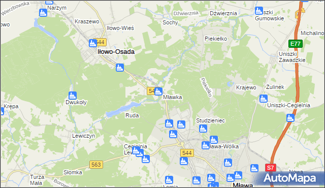 mapa Mławka, Mławka na mapie Targeo