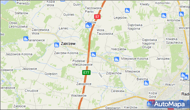 mapa Mleczków, Mleczków na mapie Targeo