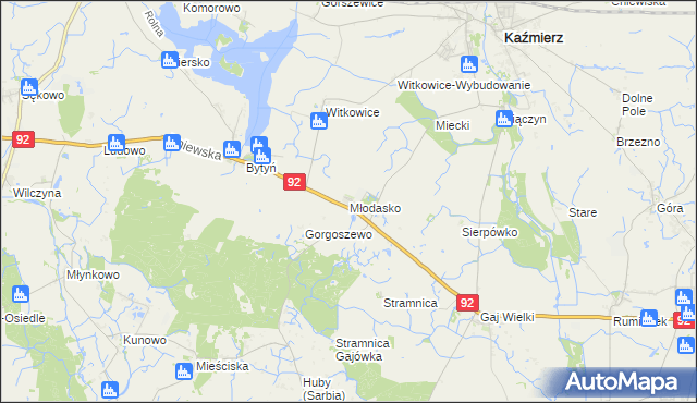 mapa Młodasko, Młodasko na mapie Targeo