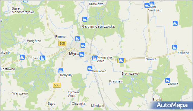 mapa Młynarska Wola, Młynarska Wola na mapie Targeo