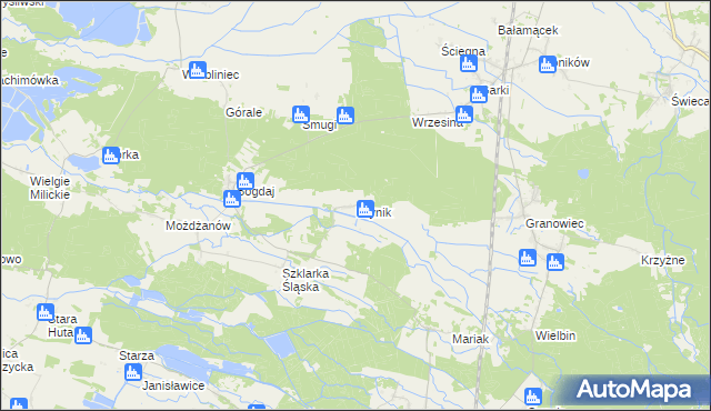 mapa Młynik gmina Sośnie, Młynik gmina Sośnie na mapie Targeo