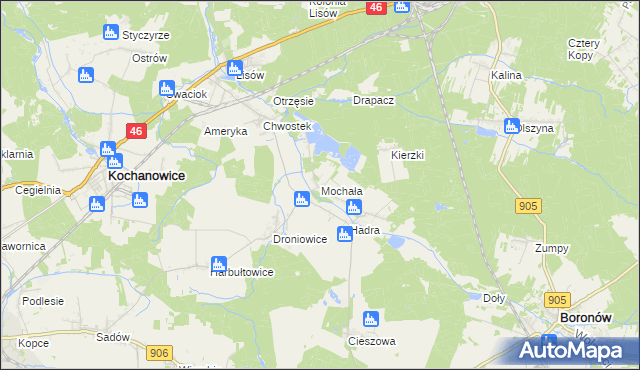 mapa Mochała, Mochała na mapie Targeo