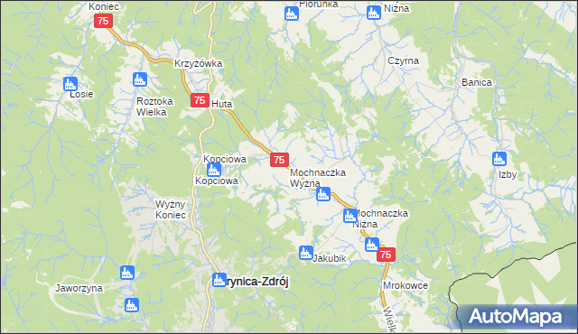 mapa Mochnaczka Wyżna, Mochnaczka Wyżna na mapie Targeo