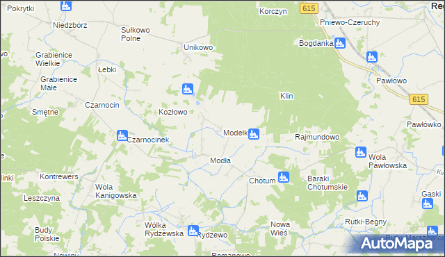 mapa Modełka, Modełka na mapie Targeo