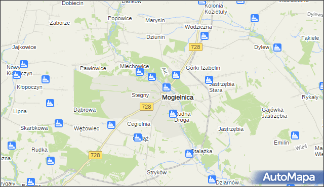 mapa Mogielnica powiat grójecki, Mogielnica powiat grójecki na mapie Targeo