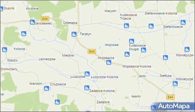 mapa Mojsławice, Mojsławice na mapie Targeo
