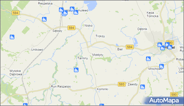mapa Mołdyty, Mołdyty na mapie Targeo