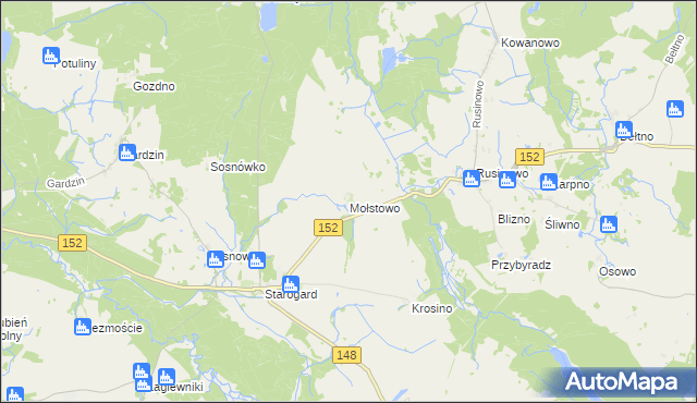 mapa Mołstowo gmina Resko, Mołstowo gmina Resko na mapie Targeo