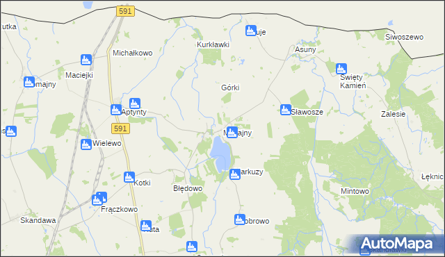 mapa Mołtajny, Mołtajny na mapie Targeo